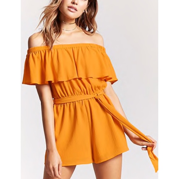 Forever 21 Other - NWT off the shoulder mustard color romper
